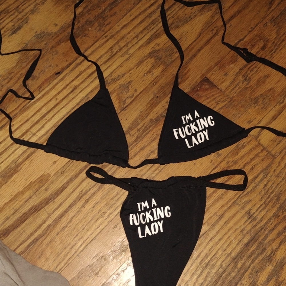 New,Assholes live forever "I'm a fucking lady" 2 piece bikini ONE SIZE (XS)